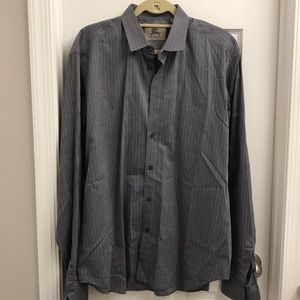 burberry men’s dark gray button down shirt.